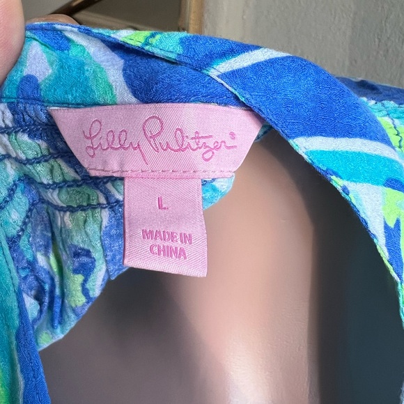 Lilly Pulitzer Blue and Green Blouse - Picture 7 of 7